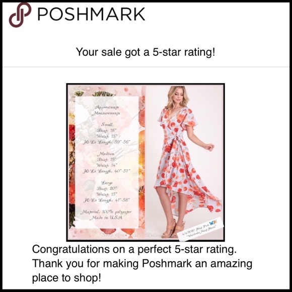 **SALE**🦋 HP🎉5⭐️ Poppy Wrap Maxi High Low Dress - Picture 9 of 11